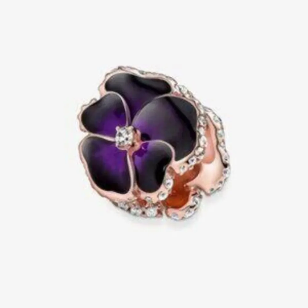 Pandora Deep Purple Pansy Flower Charm